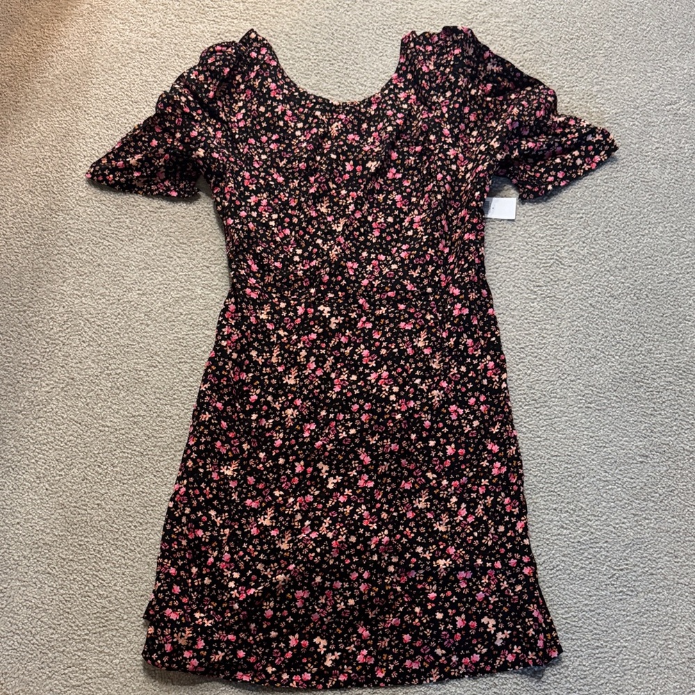 Floral Black and Pink Dress